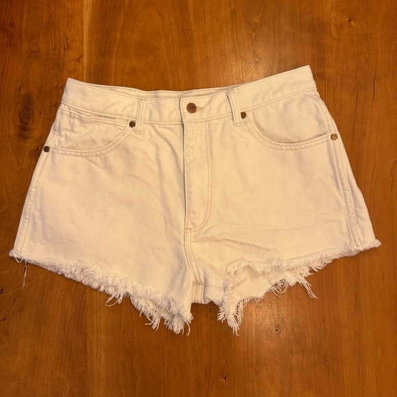 Wrangler White Cut-Off Jean Shorts (Denim) - Picture 1 of 5